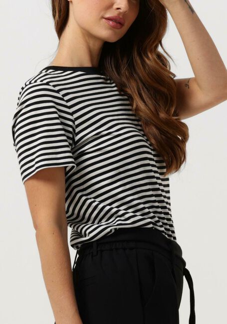 Zwarte SELECTED FEMME T-shirt SLFMY PERFECT SS TEE BOX CUT-STRI B - large