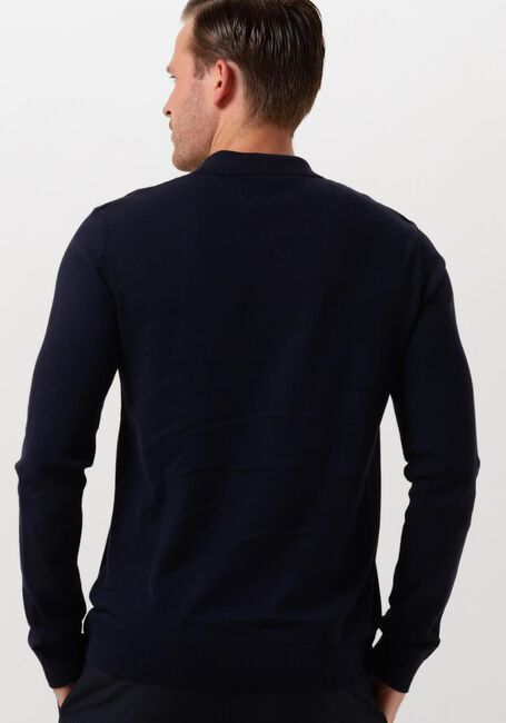 Donkerblauwe SELECTED HOMME Polo SLHBERG LS HALF ZIP POLO - large