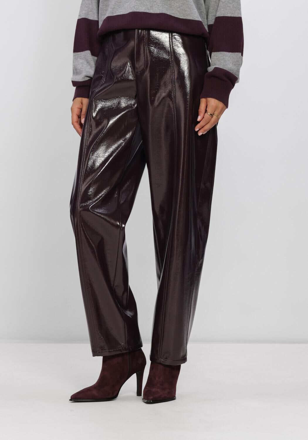 Bordeaux DANTE6 Pantalon SCENE PATENT FAUX LEATHER PANTS - large