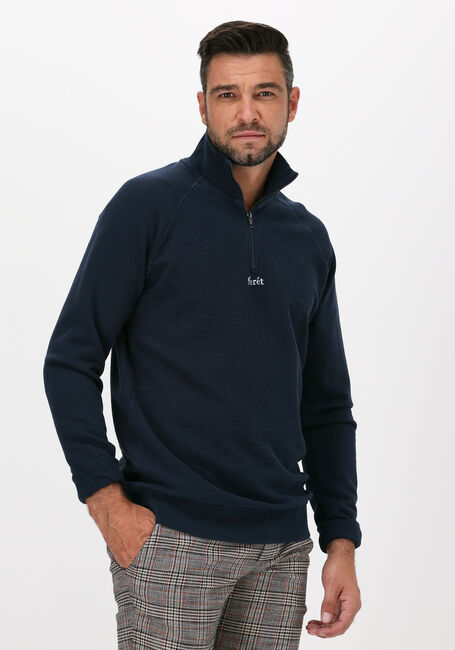 Donkerblauwe FORÉT Sweater CREEK HALF ZIP - large