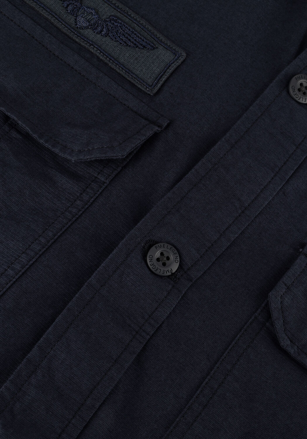 PME LEGEND Chemise d&eacute;contract&eacute; SHORT SLEEVE SHIRT CTN OTTOMAN en bleu - large