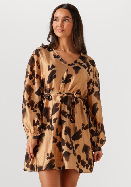 MSCH COPENHAGEN Mini robe MSCHNILLA ROMINA SHORT DRESS AOP en camel - large