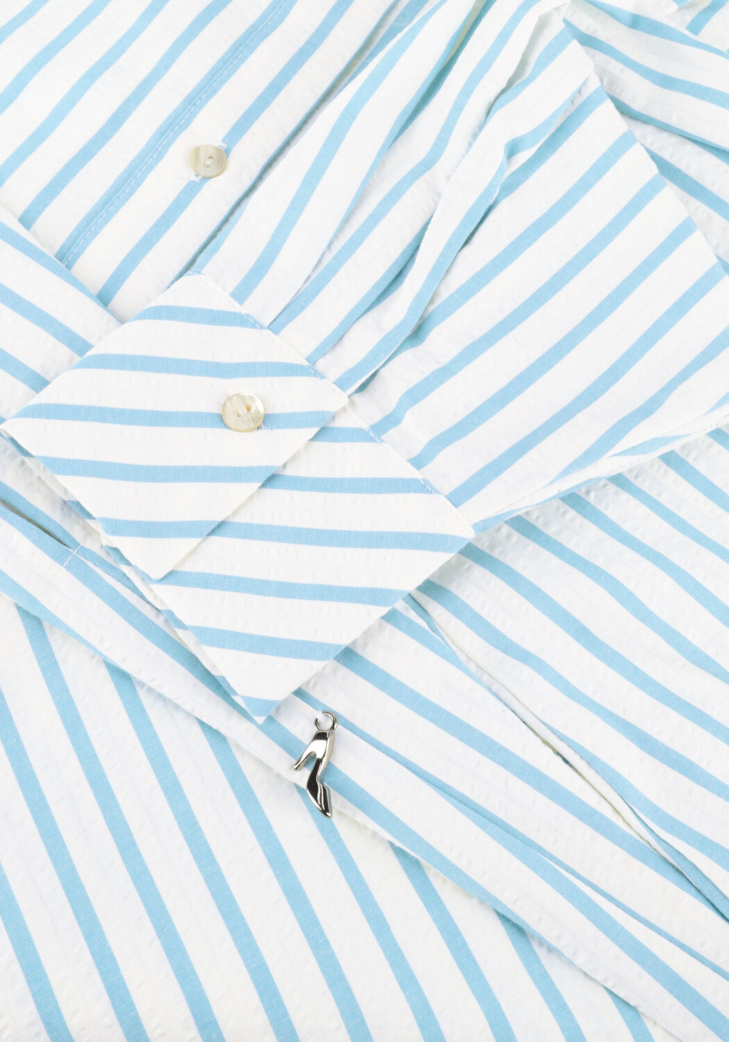 JANSEN AMSTERDAM MICKY BLOUSE SA 751 STRIPE LONG SLEEVE SEQUINS AT COLLAR Blouses en blanc - large