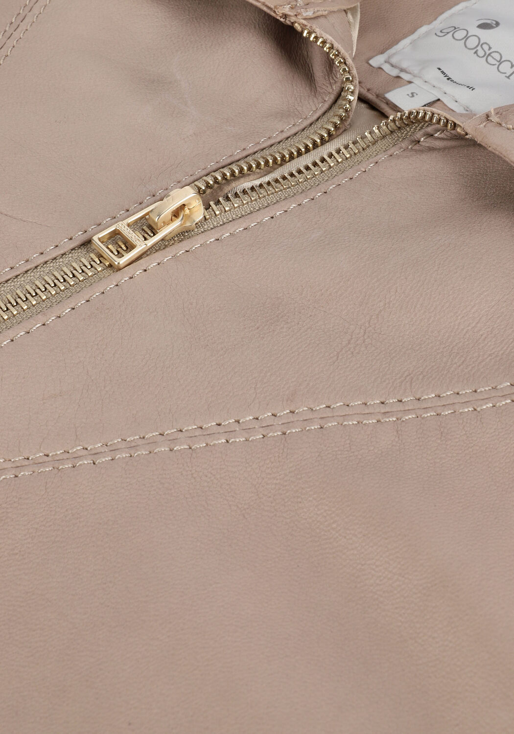 GOOSECRAFT Veste en cuir ROSA BLOUSE en taupe - large