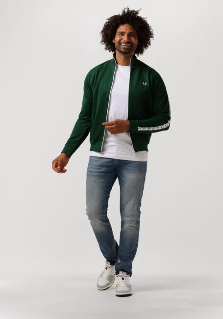 FRED PERRY Gilet TAPED TRACK JACKET en vert - large