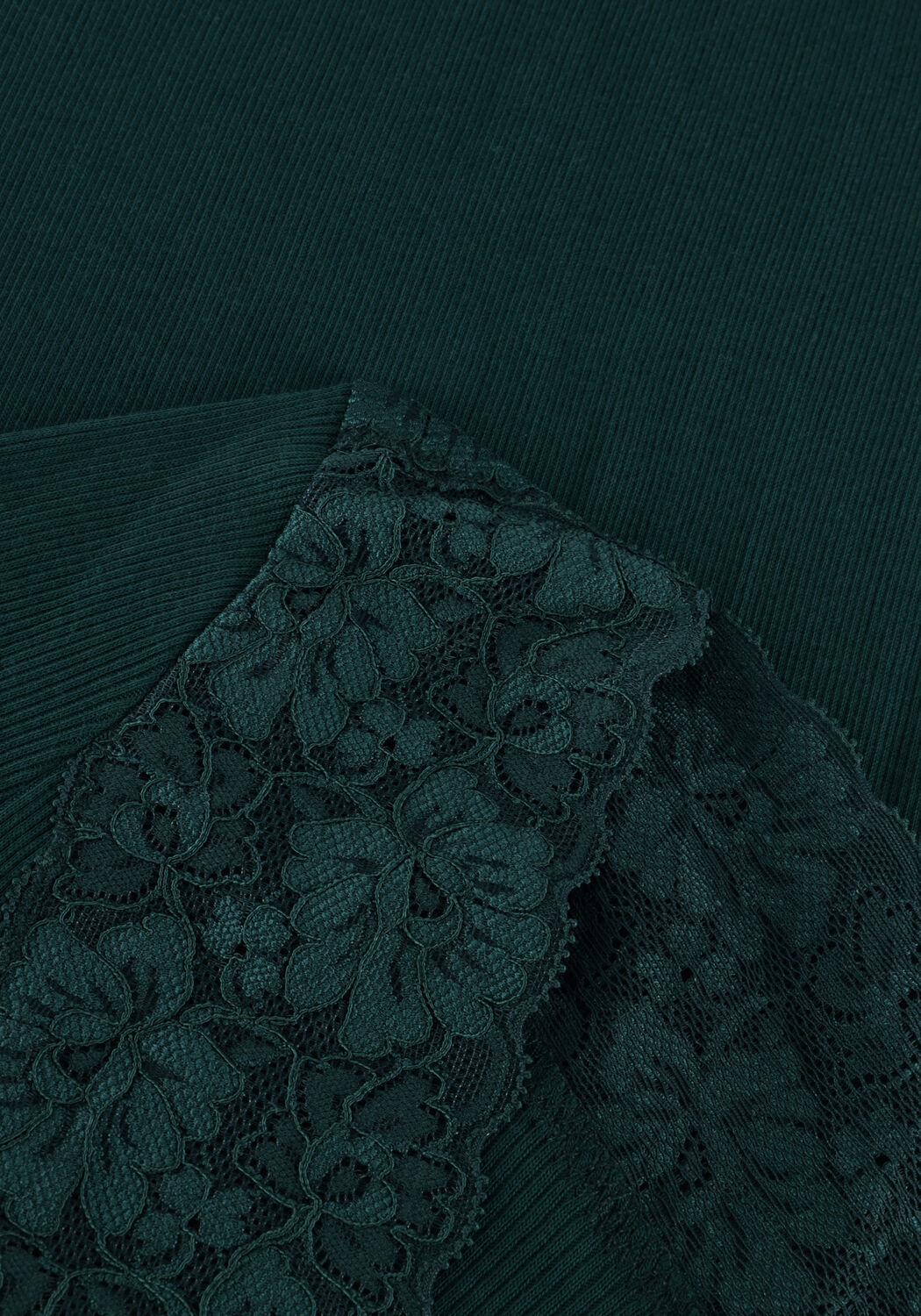 ROSEMUNDE BERNADINE ORGANIC T-SHIRT LACE Hauts & T-shirts Vert fonc&eacute; - large