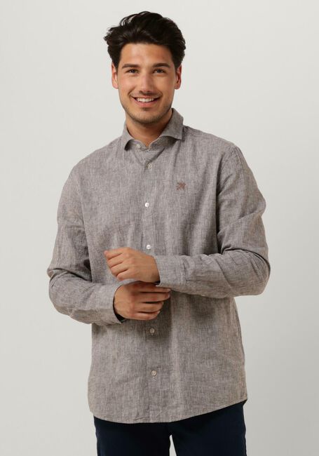 VANGUARD Chemise d&eacute;contract&eacute; LONG SLEEVE SHIRT LINEN COTTON BLEND 2 TONE en marron - large