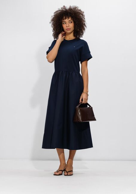 TOMMY HILFIGER Robe midi CODY MID MEDIA C-NK MIDI DRESS Bleu fonc&eacute; - large