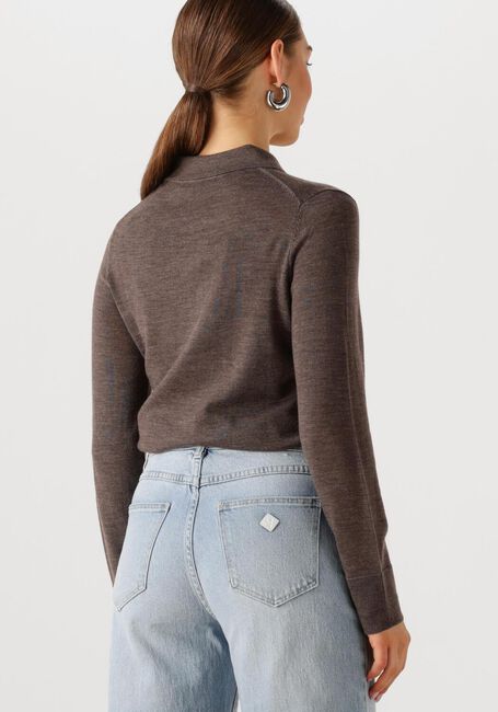 Bruine SELECTED FEMME Tops & T-shirts SLFTHEA LS KNIT MERINO COLLAR NECK - large
