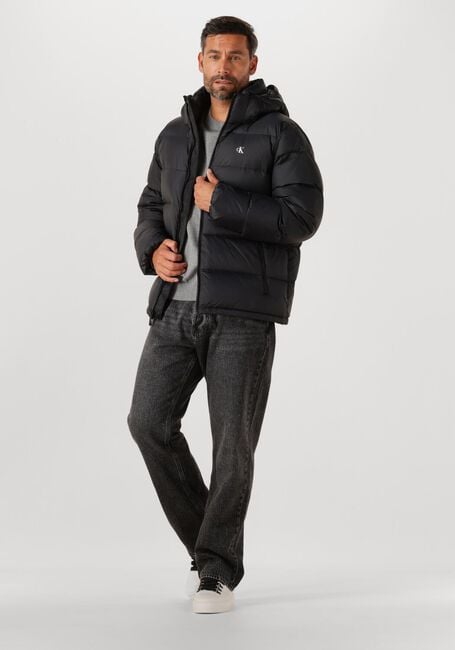 CALVIN KLEIN Veste matelassé LS NYLON ZIP OFF HOOD DOWN PURRFER en noir - large