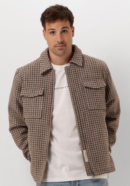 SCOTCH & SODA Jack WOOL BLEND ZIP-THRU OVERSHIRT en beige - large