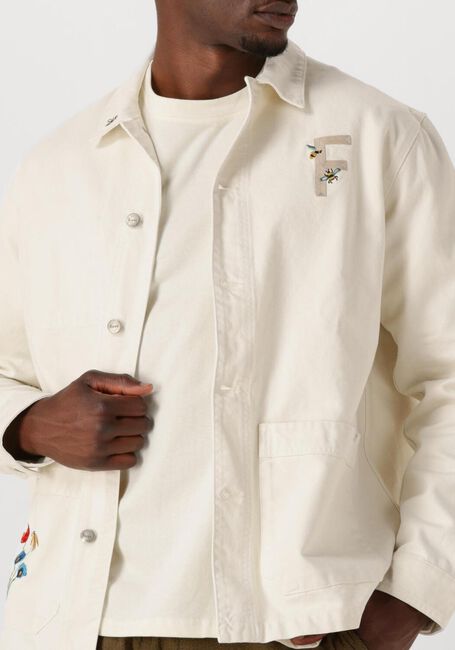 Gebroken wit FORÉT  ROWAN EMBROIDERY CANVAS OVERSHIRT - large