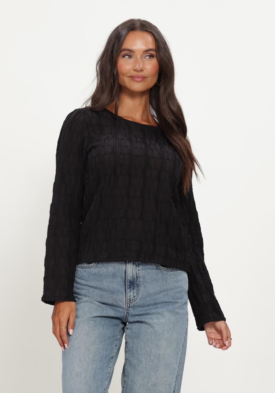 Zwarte OBJECT Top OBJEVIE L/S RE TOP NOOS - large