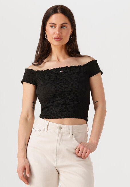 Zwarte TOMMY JEANS Top TJW CRP SMOCK TOP - large