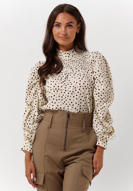 Ecru CO'COUTURE  DOT DRAPE SLEEVE BLOUSE - large