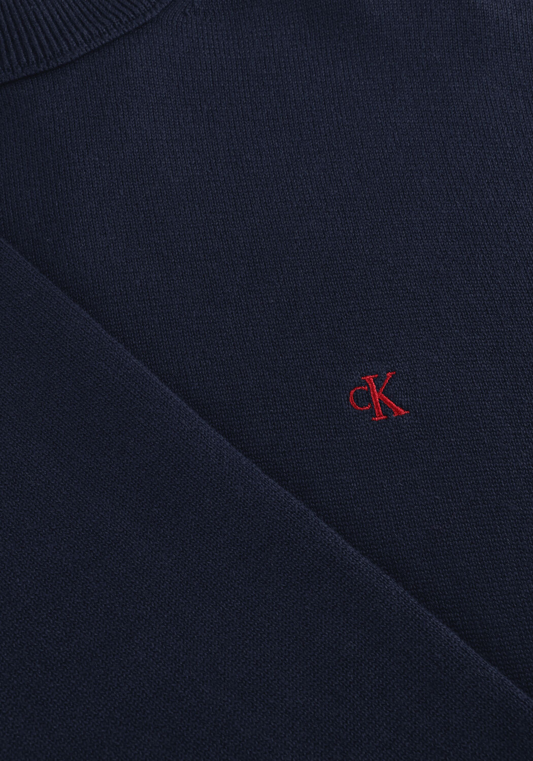 CALVIN KLEIN Pull LS EZ COTTON CREWNK SWEATER 12GG Bleu fonc&eacute; - large