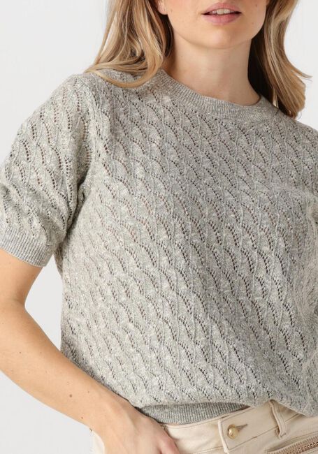 MOS MOSH T-shirt MMKARIN MARISOL SS LINEN KNIT Gris clair - large