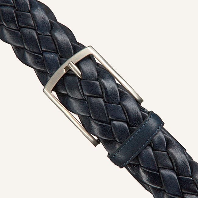 Blauwe MAZZELTOV Riem TRECCIA PELLE Blauwe MAZZELTOV Riem TRECCIA PELLE - large