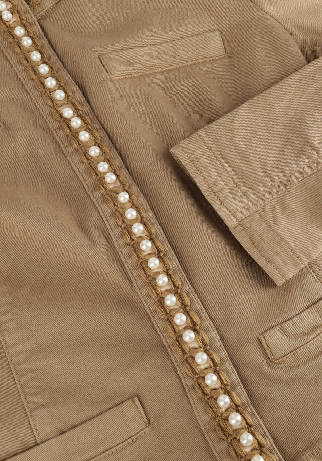 Beige LIU JO Jack DRILL STRETCH MIX JACKET - large