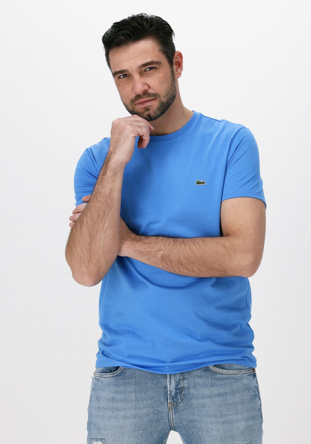 T shirt lacoste deals bleu clair