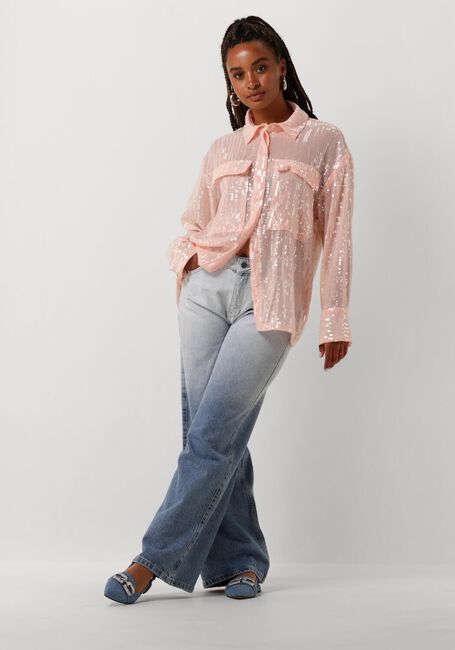 ALIX THE LABEL LADIES WOVEN SEQUIN BLOUSE Blouses en rose - large