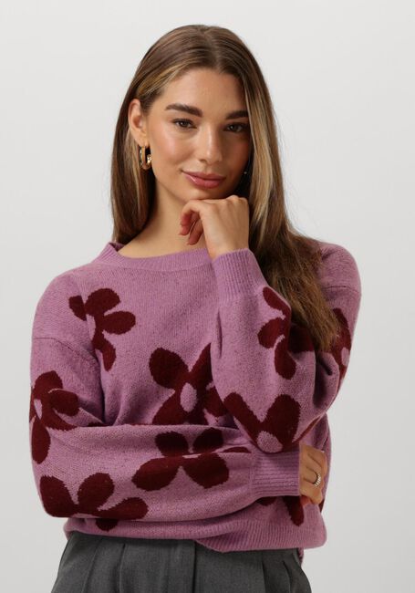 YDENCE Pull KNITTED SWEATER DAISIE en violet - large
