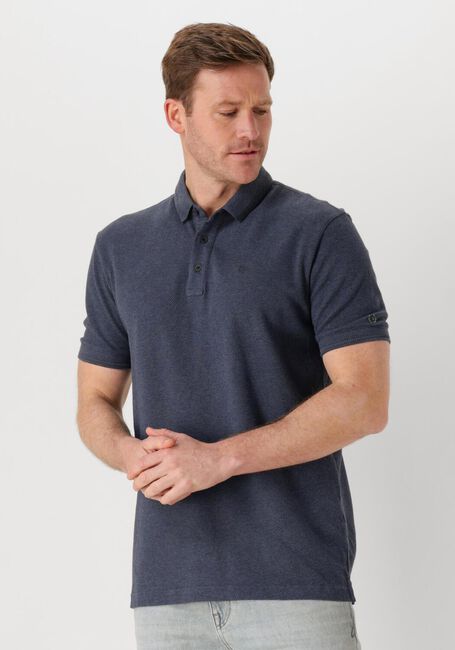 CAST IRON Polo SHORT SLEEVE POLO POPCORN JERSEY MELANGE en bleu - large