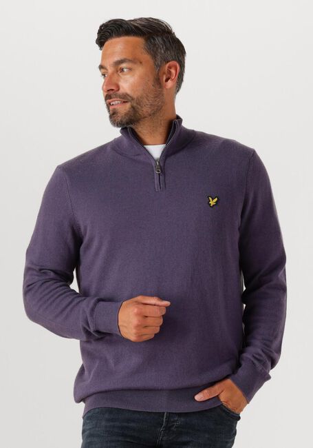LYLE & SCOTT Pull COTTON MERINO QUARTER ZIP JUMPER en gris - large