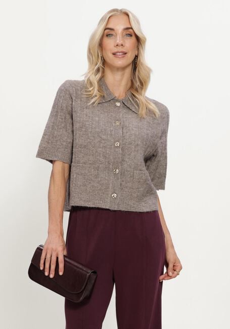 SUMMUM Pull SHORT CARDIGAN SOFT en taupe - large