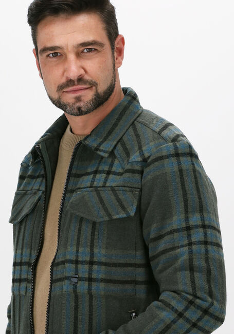 Donkergroene G-STAR RAW Overshirt C840 - LANDLAKE WOOL CHECK R- - large