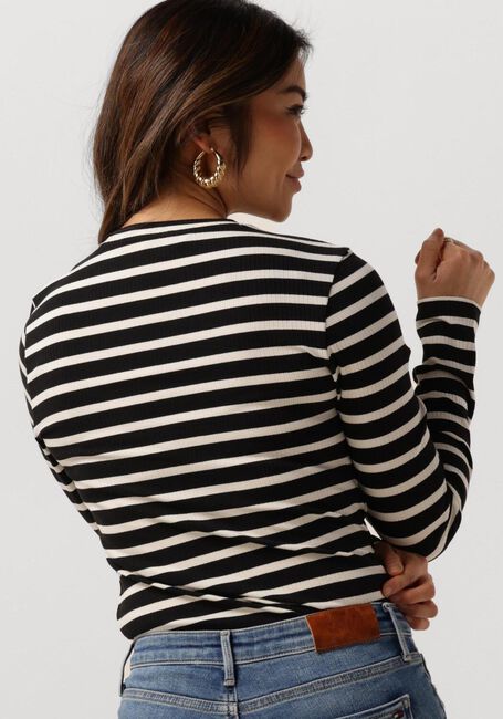 Zwarte TOMMY HILFIGER Tops & T-shirts SLIM 5X2 RIB STRIPE C-NK LS - large