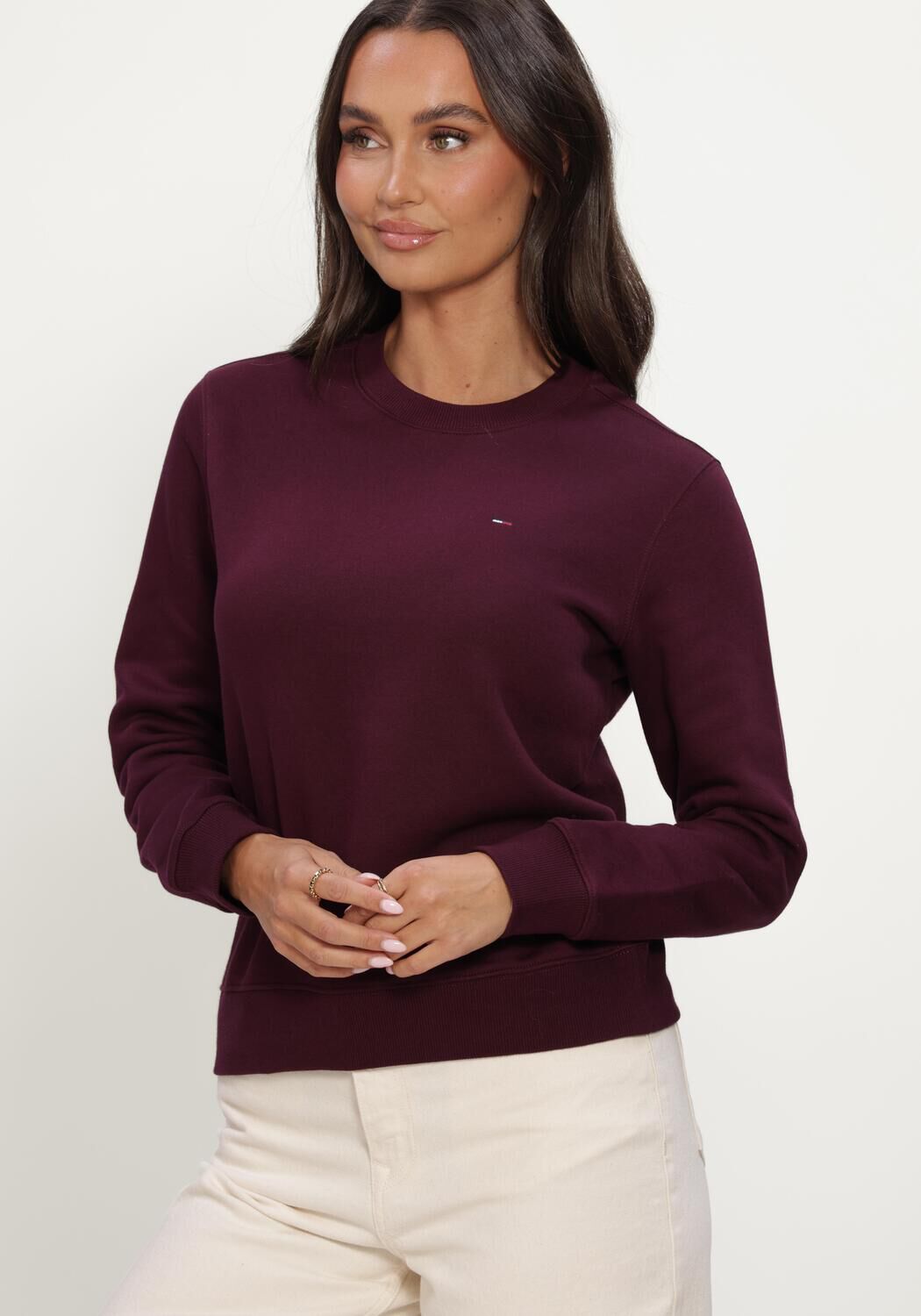 Bordeaux TOMMY JEANS Sweater TJW REG S FLAG CREW - large