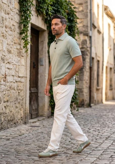 BUTCHER OF BLUE Polo CLIFDEN CO POLO SS en vert - large