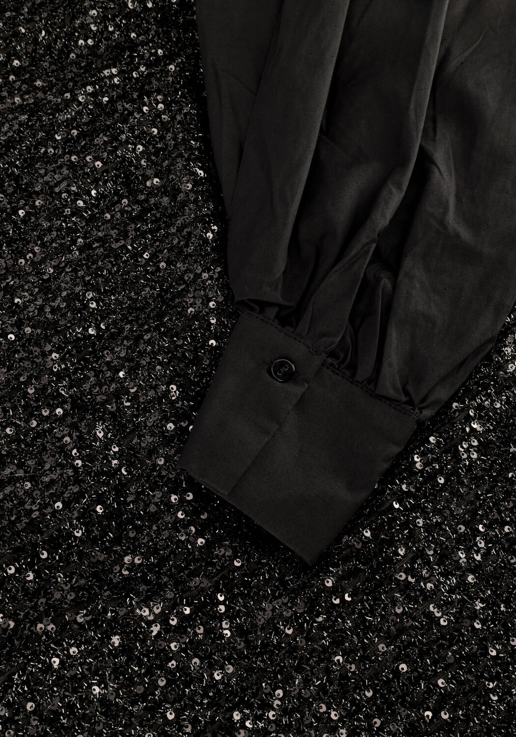 Zwarte SUMMUM Top TOP SEQUINS - large