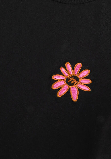Zwarte MOODSTREET T-shirt T-SHIRT FLOWER EMBROIDERY - large