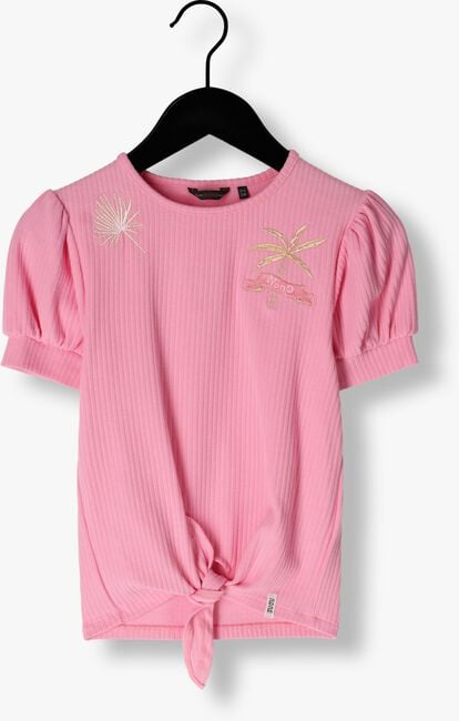 Roze NONO T-shirt KOMY RIB JERSEY TSHIRT WITH KNOT - large