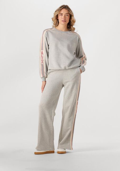 Grijze ALIX THE LABEL Joggingbroek LADIES KNITTED SIDE TAPE WIDE LEG SWEAT PANTS - large