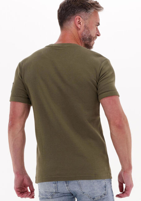 CALVIN KLEIN T-shirt MONOGRAM BADGE WAFFLE SS TEE Olive - large