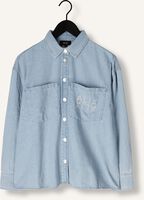 Blauwe ALIX THE LABEL  LADIES WOVEN CHAMBRAY PEPLUM DENIM BLOUSE Blauwe ALIX THE LABEL  LADIES WOVEN CHAMBRAY PEPLUM DENIM BLOUSE - medium