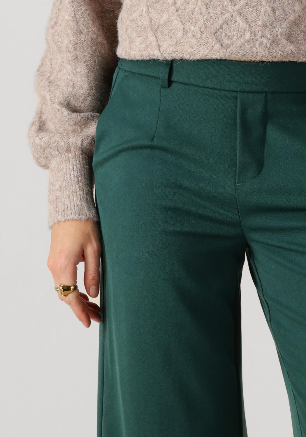 OBJECT Pantalon large OBJLISA WIDE PANT Vert fonc&eacute; - large