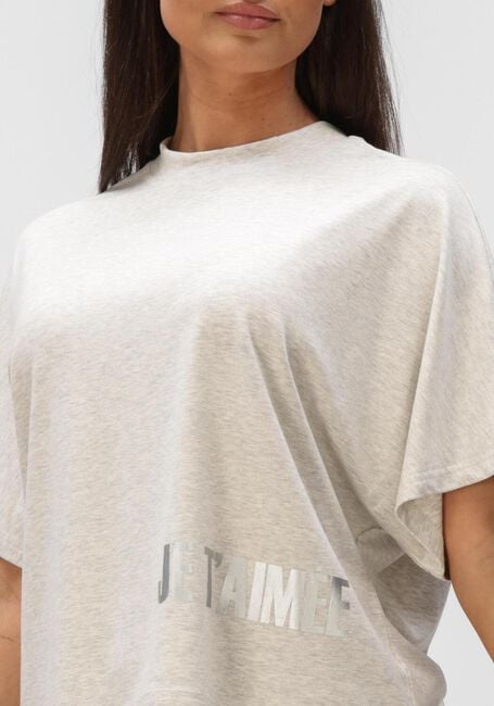 Lichtgrijze AIMEE THE LABEL T-shirt YARA TEE - large