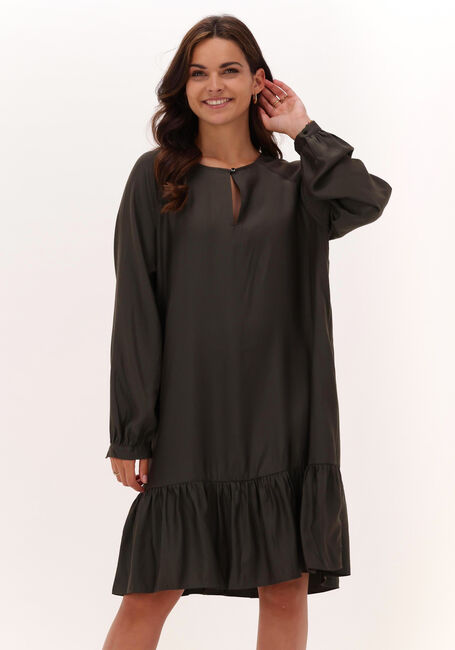 SCOTCH & SODA Mini robe EASY FIT LONG SLEEVE DRESS WITH SMOCK DETAILS en gris - large