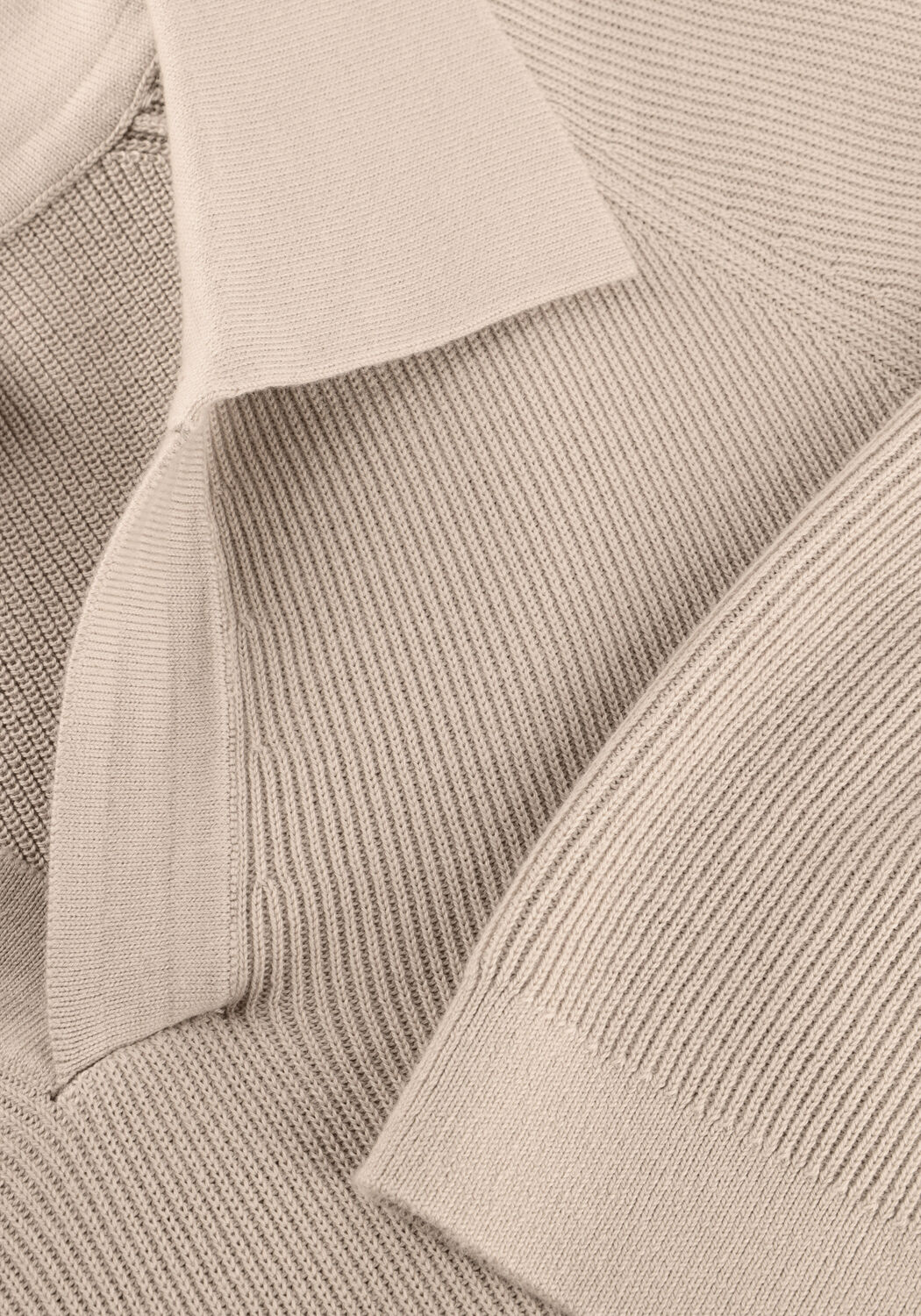 PROFUOMO Polo POLO OPEN COLLAR RIB en beige - large
