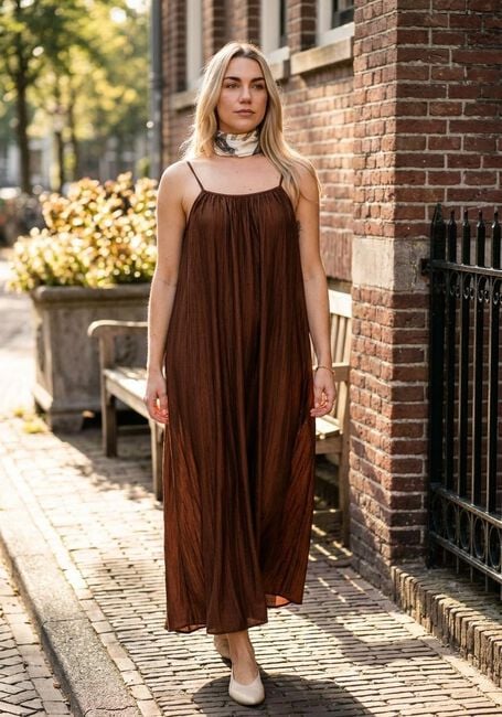 Bruine KNIT-TED Maxi jurk BLAIR - large
