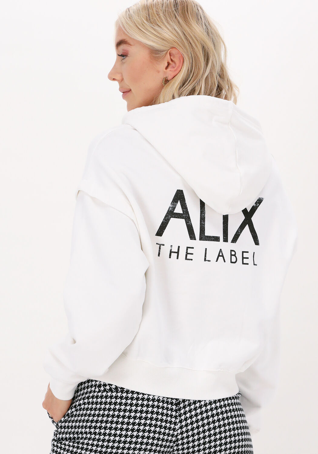 Gebroken wit ALIX THE LABEL Sweater LADIES KNITTED ALIX HOODIE Omoda
