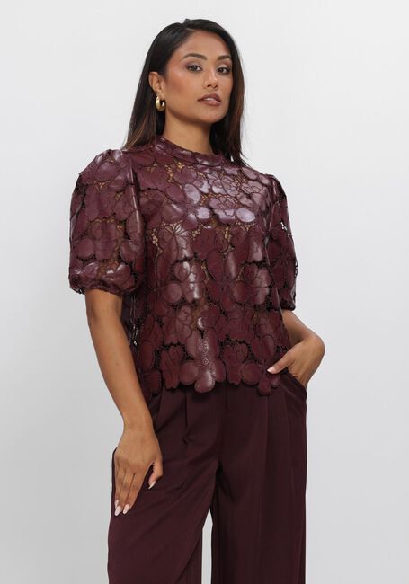 Bordeaux NUKUS Top NICOLE TOP FLOWER PU - large