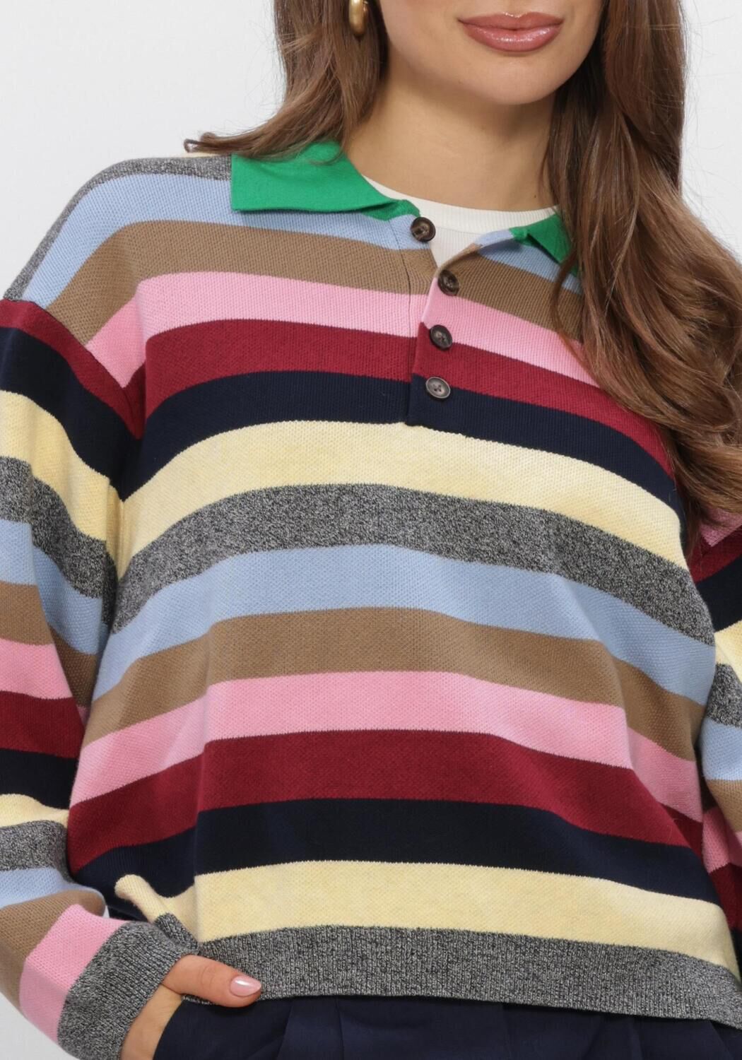 Multi BOII STUDIOS Trui JISSE POLO MULTI KNIT - large