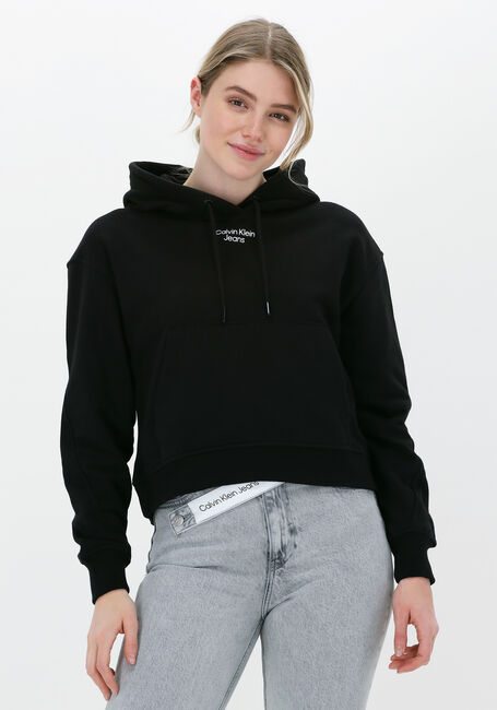 Zwarte CALVIN KLEIN Sweater STACKED LOGO HOODIE - large