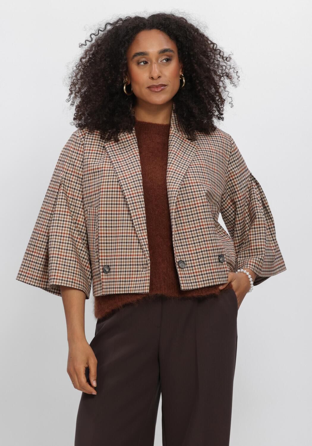 SUMMUM Jack BLAZER CHECK GOJI BERRY en marron - large