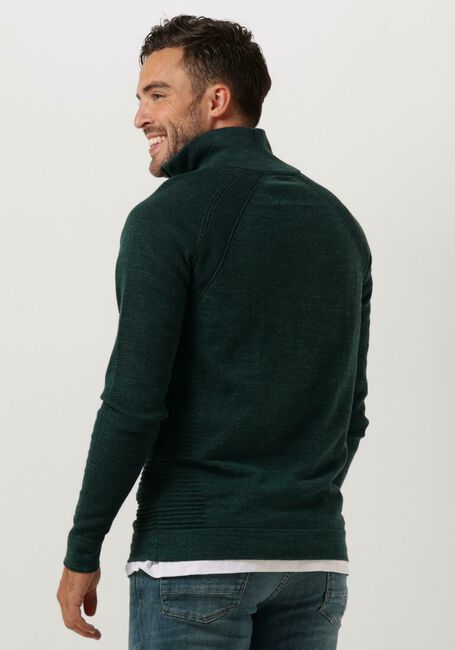 CAST IRON Pull HALF ZIP COLLAR COTTON HEATHER PLATED HALF ZIP en vert - large